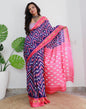 Blue Printed Cotton Saree