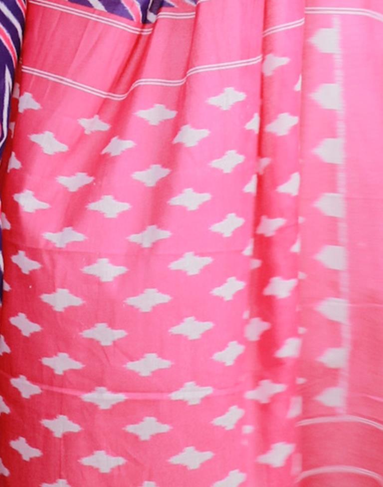 Blue Printed Cotton Saree