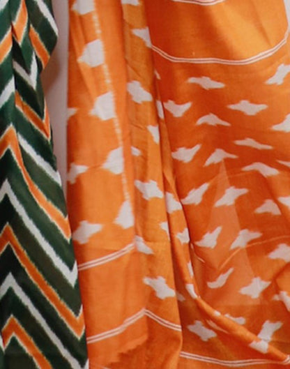 Green Printed Cotton Saree