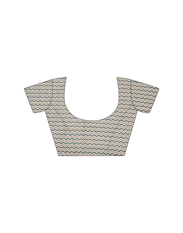 Green Printed Cotton Saree