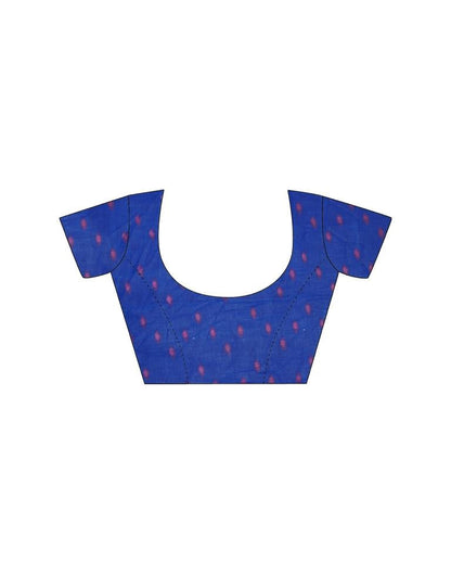 Blue Printed Cotton Saree