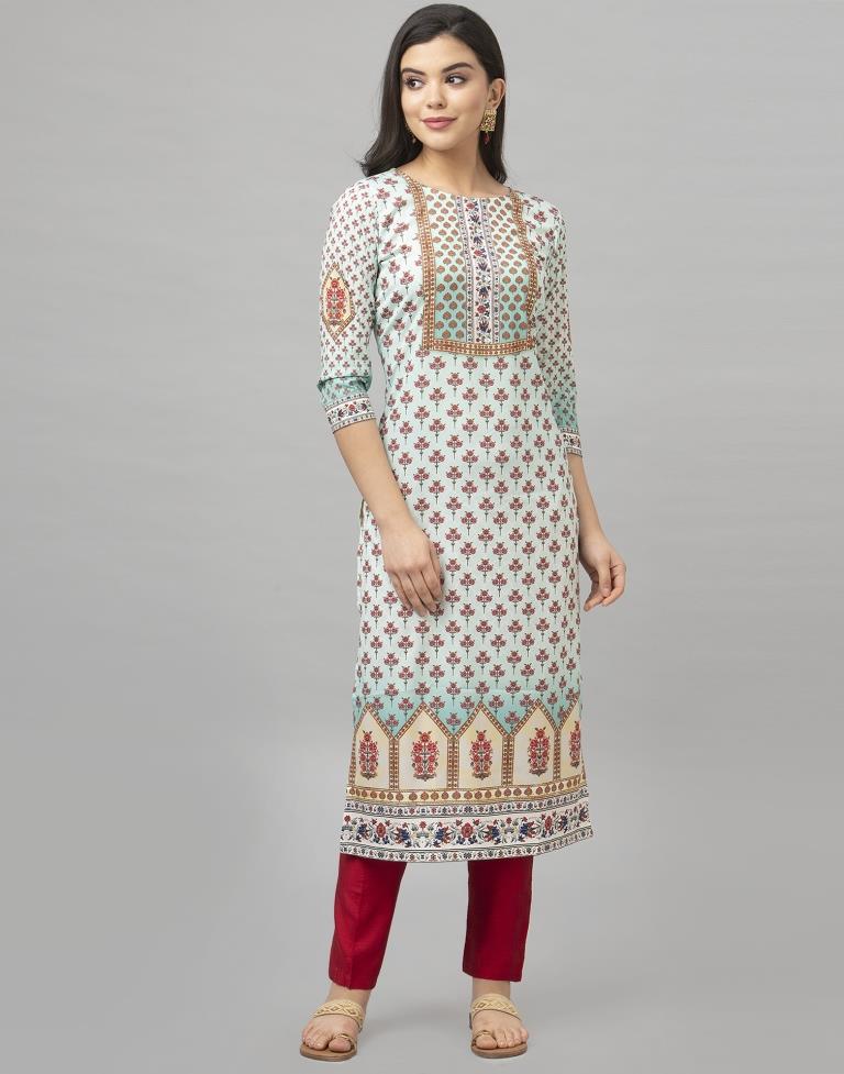 Off White Printed Kurti | Sudathi