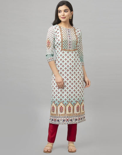 Off White Printed Kurti | Sudathi