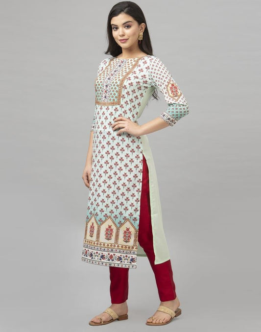 Off White Printed Kurti | Sudathi