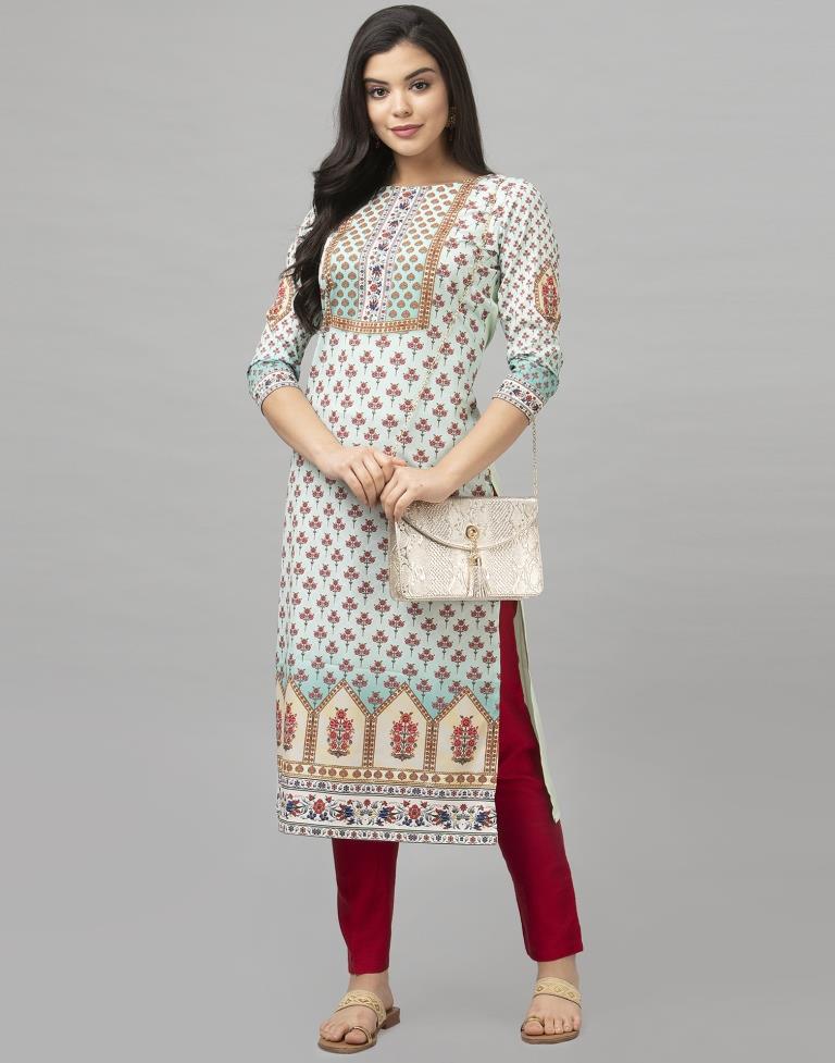Off White Printed Kurti | Sudathi