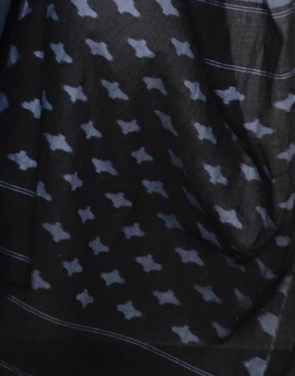 Grey Printed Cotton Saree