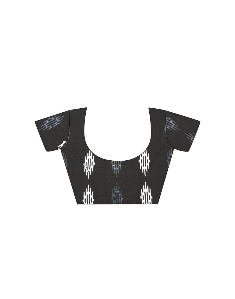 Grey Printed Cotton Saree