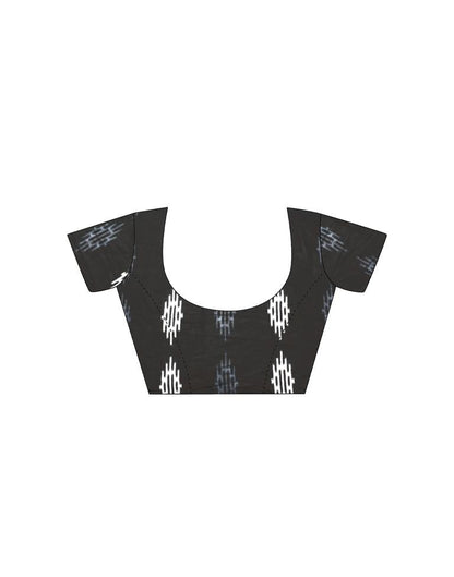 Grey Printed Cotton Saree