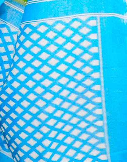 Green Printed Cotton Saree