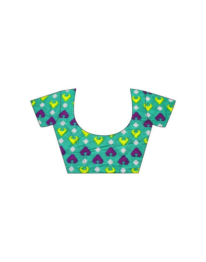 Purple Printed Cotton Saree