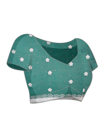 Sea Green Plain Chiffon Saree