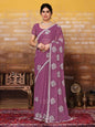 Onion Pink Plain Chiffon Saree