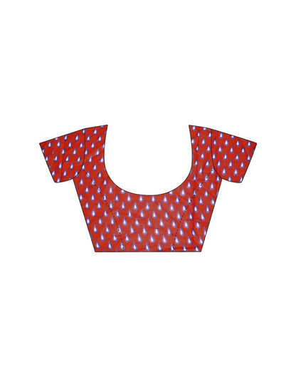 Blue Printed Cotton Saree