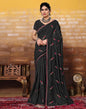 Black Plain Silk Saree