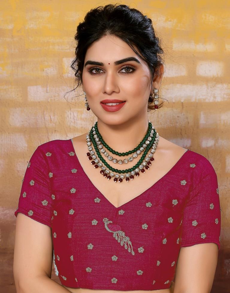 Dark Blue Plain Silk Saree