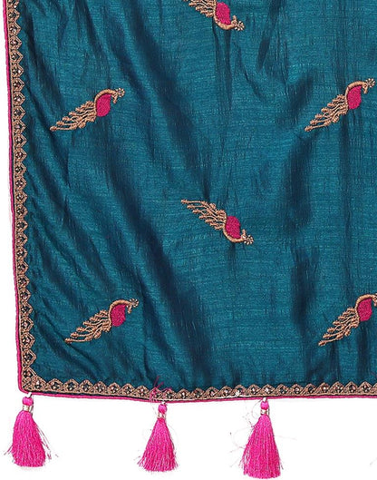 Dark Blue Plain Silk Saree