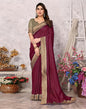 Maroon Embroidery Plain Silk Saree