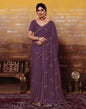 Wine Plain Silk Saree