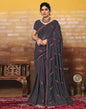 Grey Plain Silk Saree
