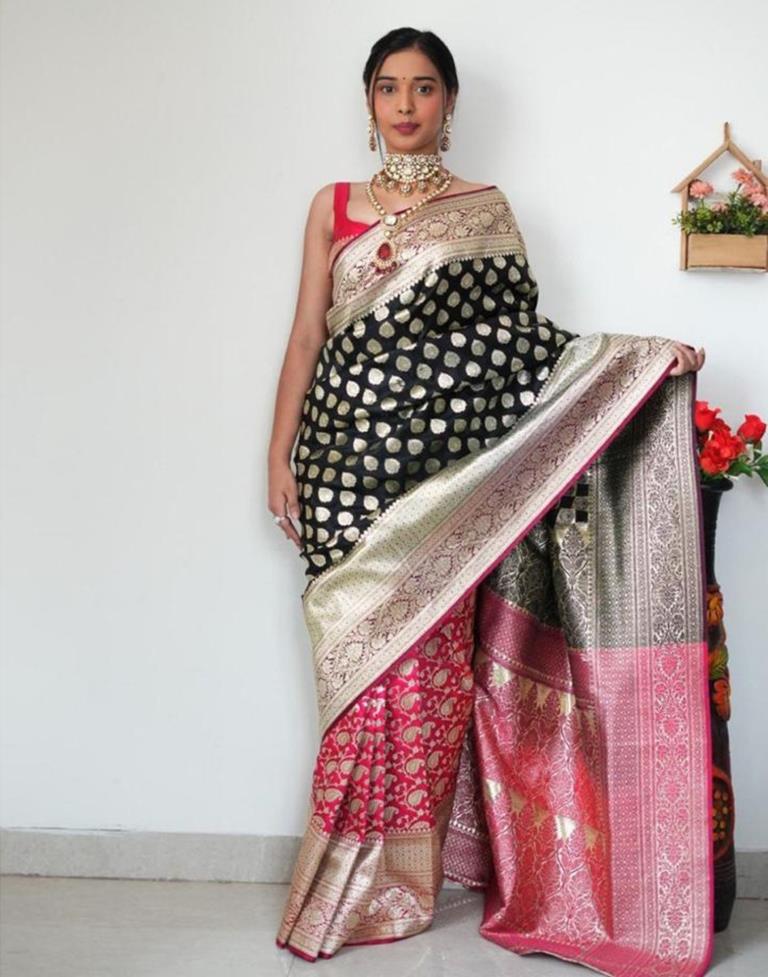 Black Banarasi Silk Saree