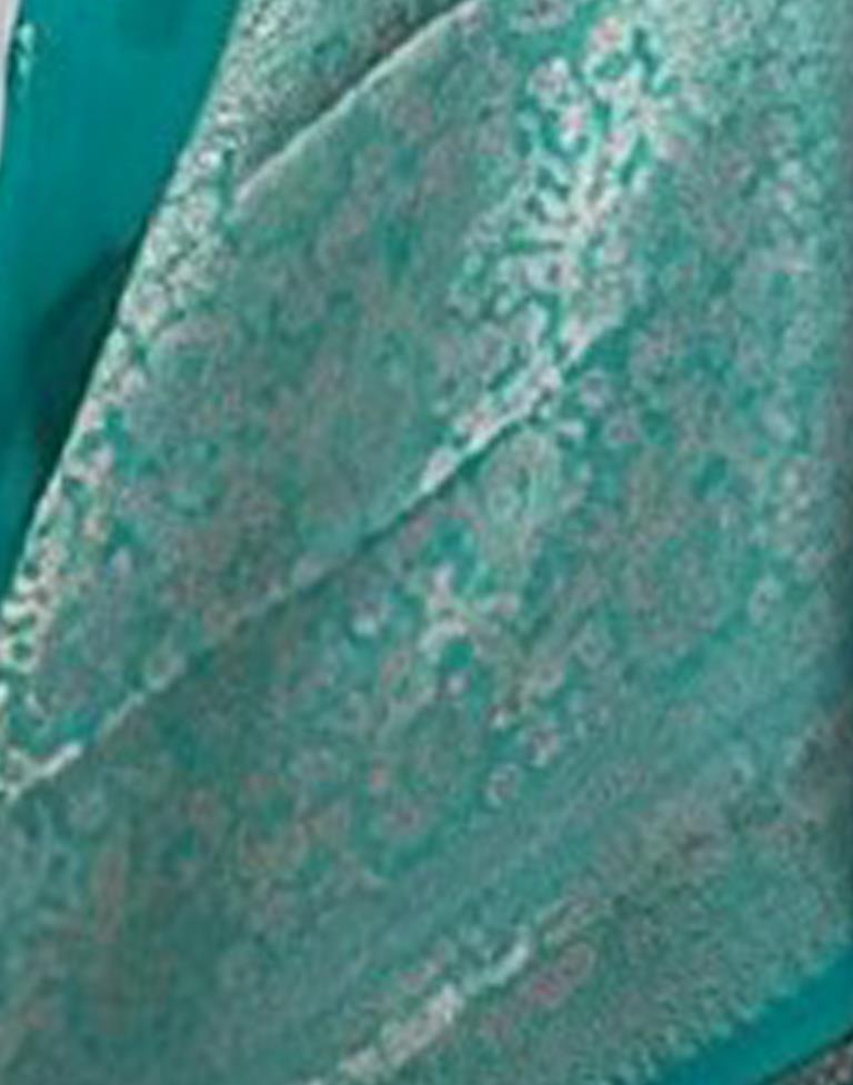 Rama Green Banarasi Cotton Saree