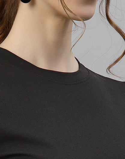 Black Puff Sleeve Bodycon Dress | Sudathi