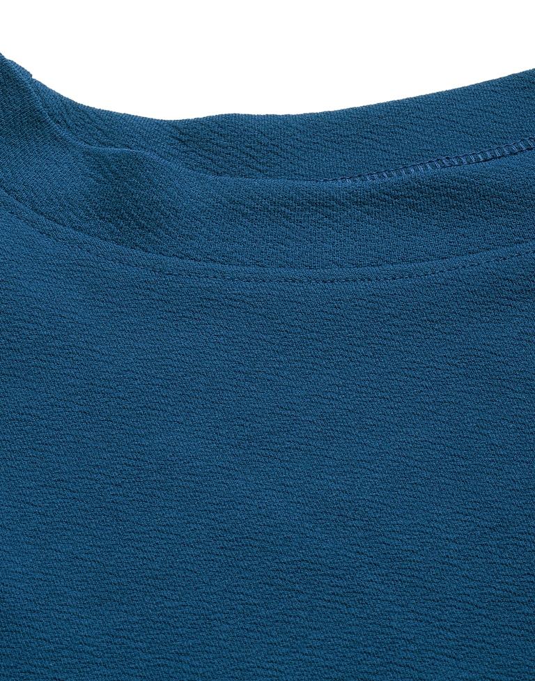 Blue Puff Sleeve Bodycon Dress | Sudathi