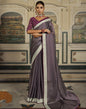 Grey Plain Chiffon Saree