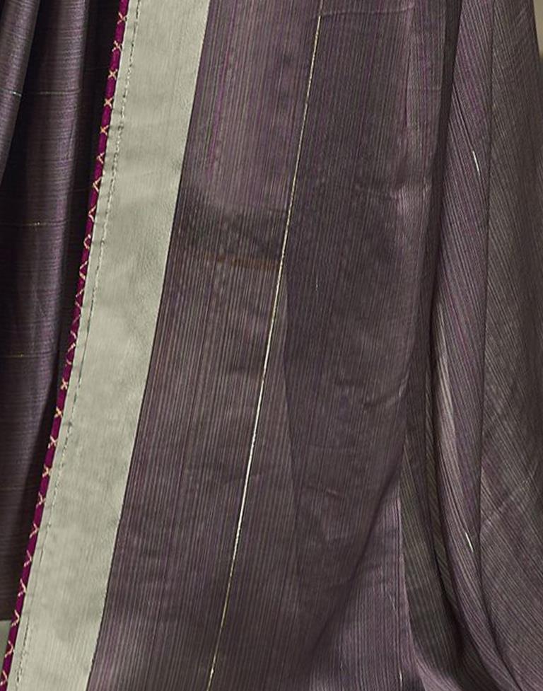 Grey Plain Chiffon Saree