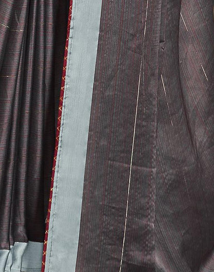 Grey Plain Chiffon Saree