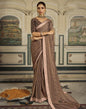 Brown Plain Chiffon Saree