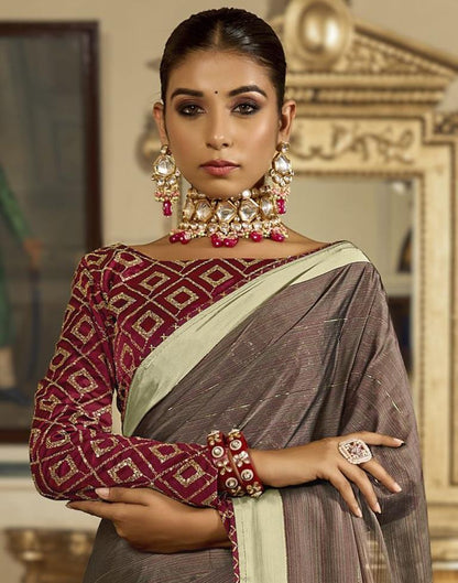 Pista Green Plain Chiffon Saree