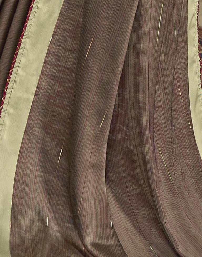 Pista Green Plain Chiffon Saree
