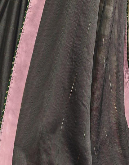 Grey Plain Chiffon Saree
