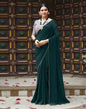 Teal Green Plain Georgette Saree