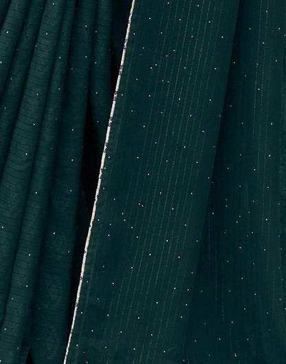 Teal Green Plain Georgette Saree
