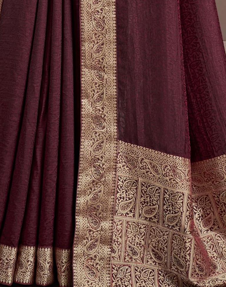 Golden Self Woven Silk Saree