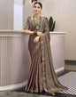 Brown Self Woven Silk Saree