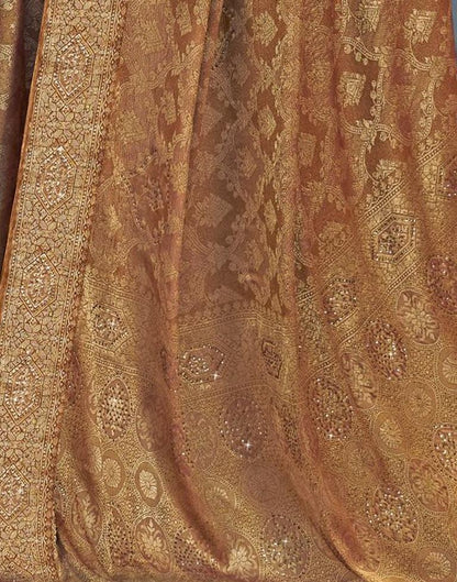 Golden Self Woven Silk Saree