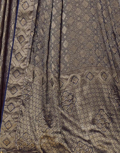 Grey Self Woven Silk Saree