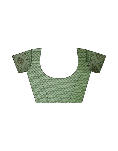 Green Self Woven Silk Saree