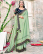 Pastel Green Jacquard Chiffon Saree