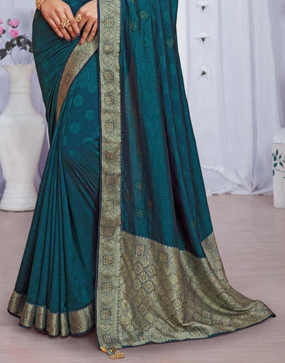 Golden Jacquard Silk Saree