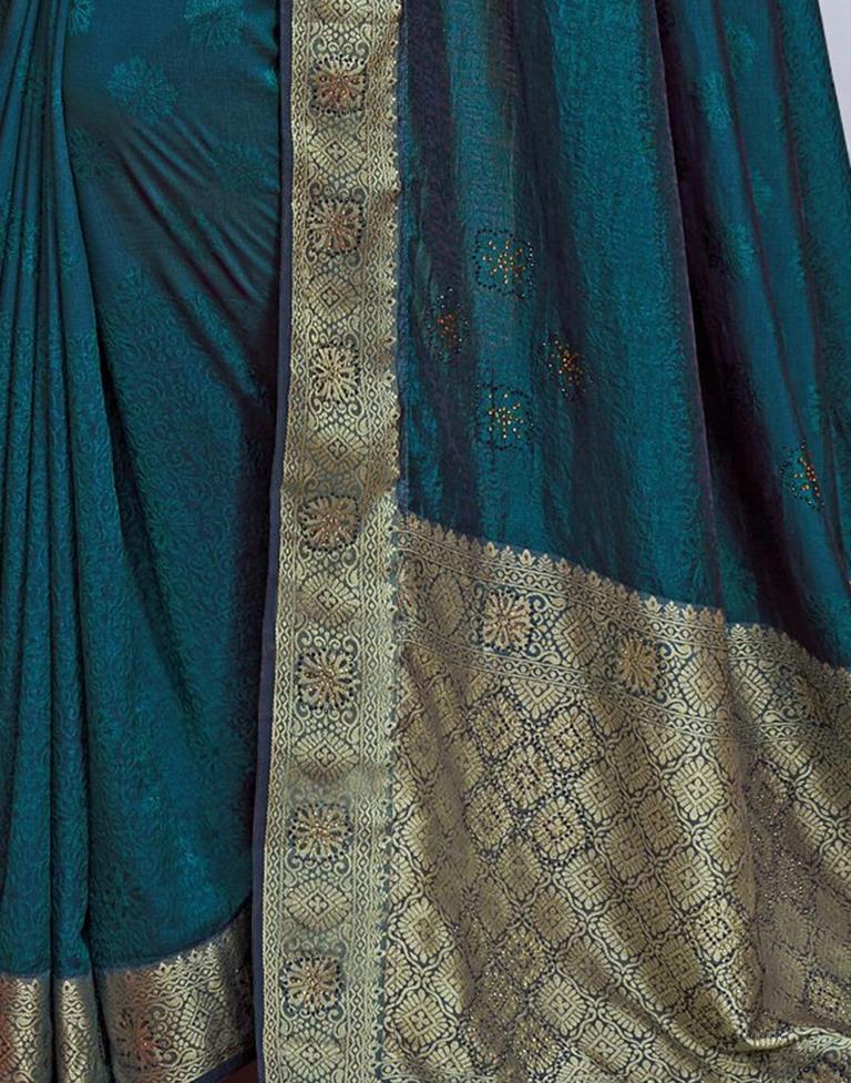 Golden Jacquard Silk Saree