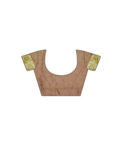 Golden Jacquard Silk Saree