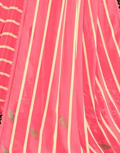 Light Pink Printed Georgette Saree