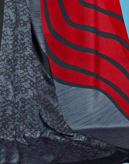 Black Printed Silk Saree