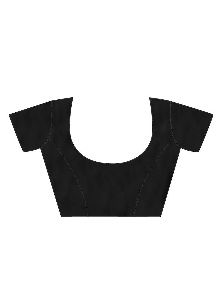 Black Printed Silk Saree