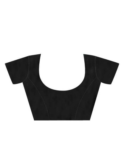 Black Printed Silk Saree