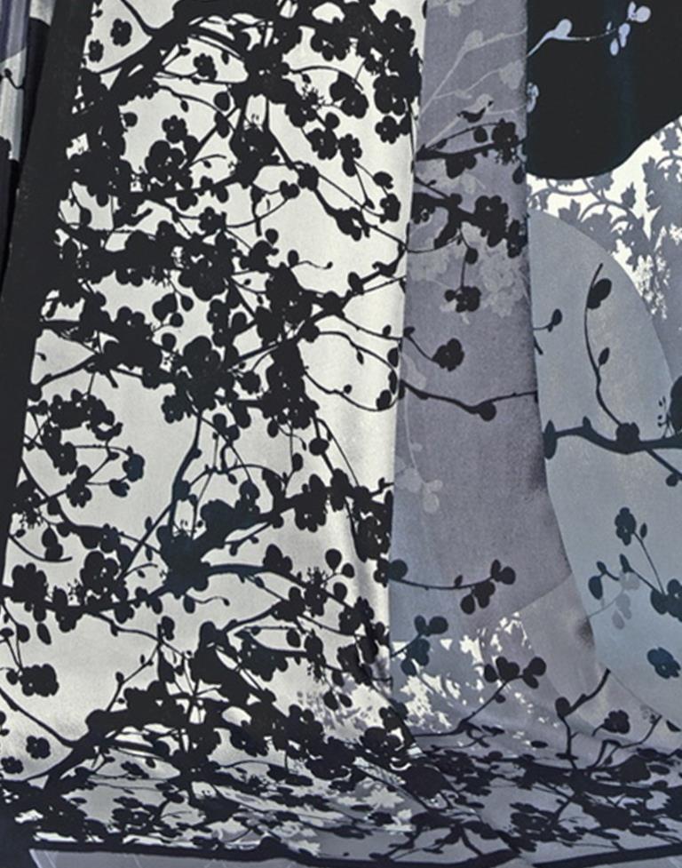 White Printed Silk Saree